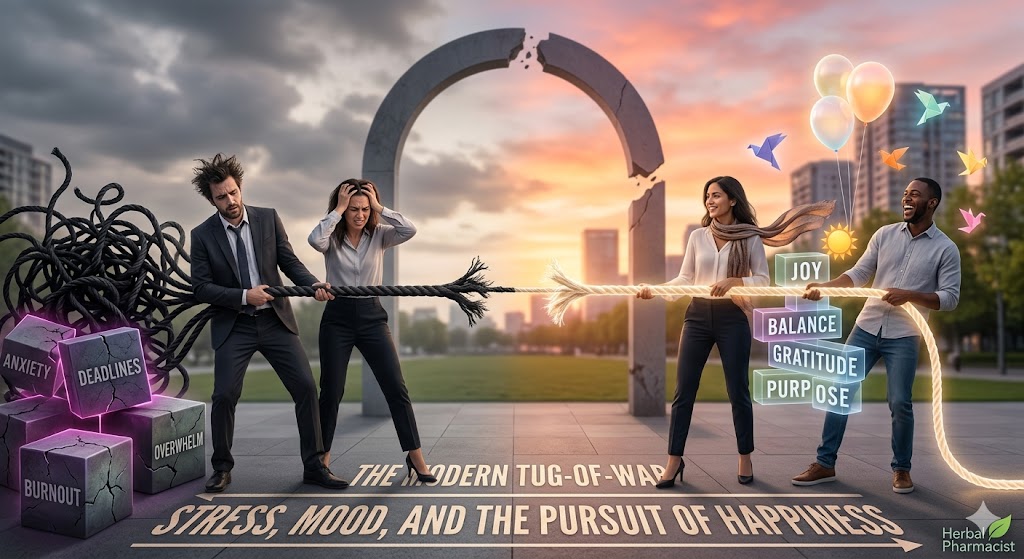 The Modern Tug-of-War: Stress, Mood, and the Pursuit of Happiness